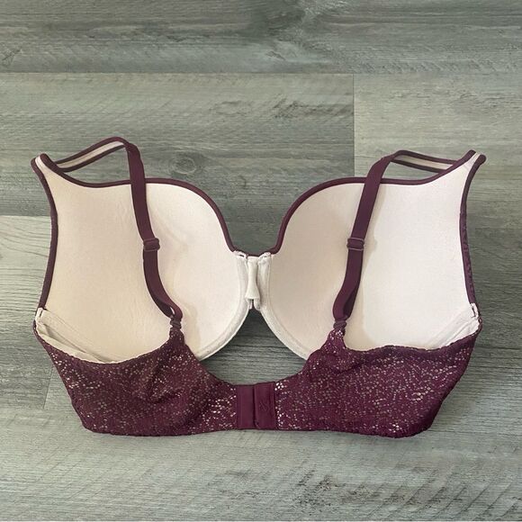 Victoria’s Secret 34DD Perfect Shape Bra Wine Purple Convertible Straps - Picture 8 of 10